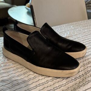 Franco Sarto Black Leather Slip-On women's Shoes size 8.5